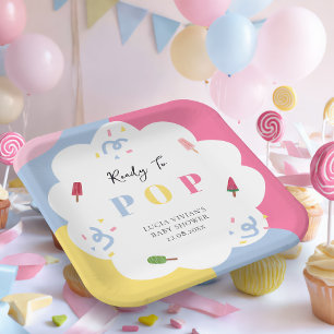 Colourful Popsicle Ready to Pop Baby Shower Paper Plate