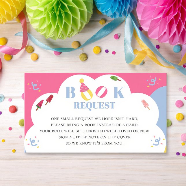 Colourful Popsicle Summer Baby Shower Book Request Enclosure Card (Creator Uploaded)