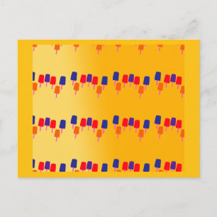Colourful Popsicle Summer Pattern Postcard