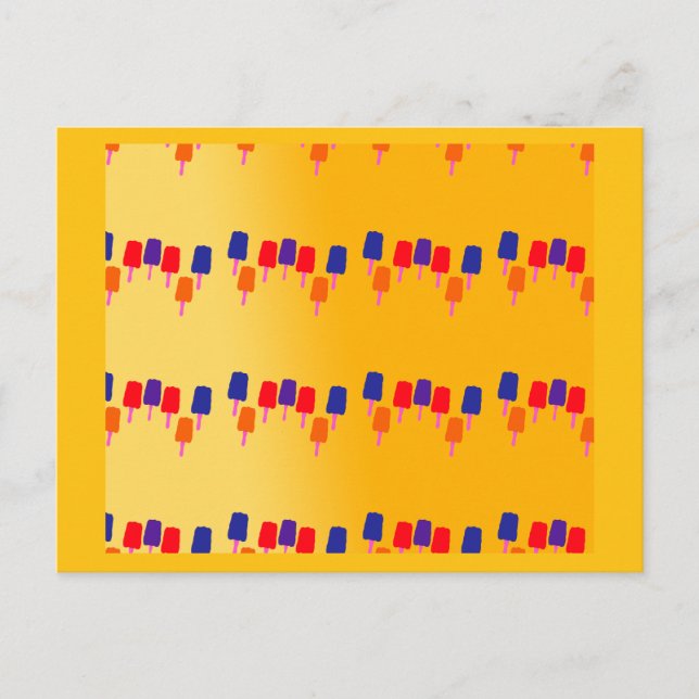 Colourful Popsicle Summer Pattern Postcard  (Front)