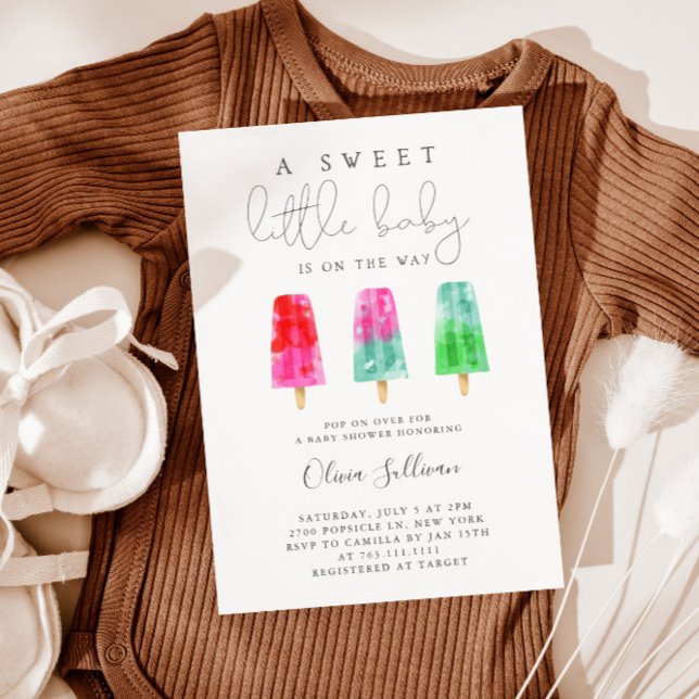 Colourful Popsicle Sweet Little Baby Shower Invitation (Creator Uploaded)