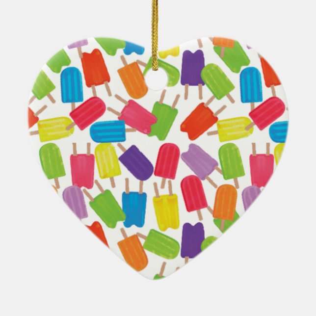 Colourful Popsicles! Ceramic Tree Decoration (Back)