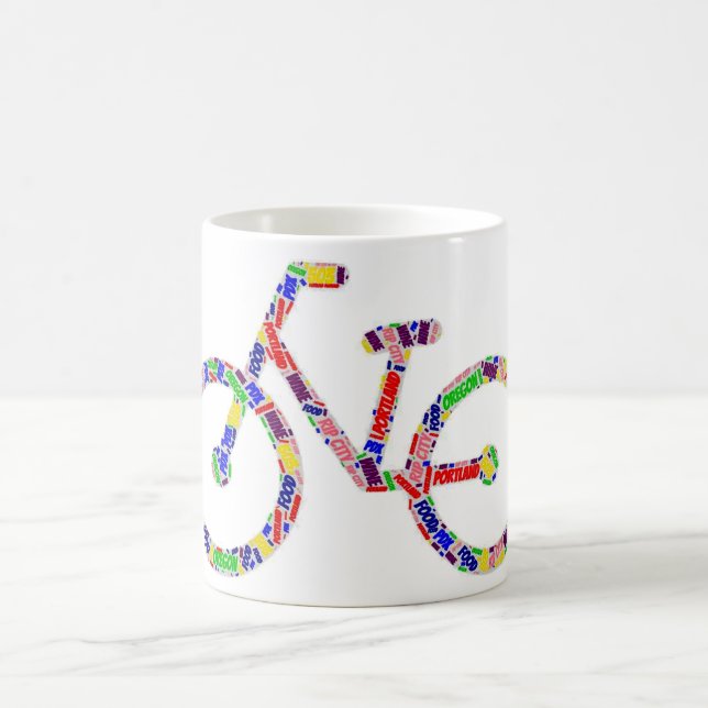 Colourful Portland Bike Coffee Cup Mug (Center)