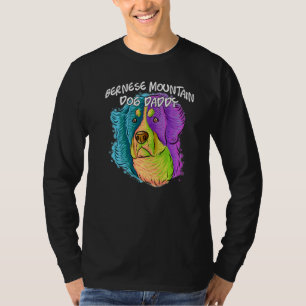 Colourful Portrait Bernese Mountain Dog Dad Father T-Shirt