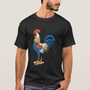 Colourful Portugal Rooster Folk Art Design T-Shirt