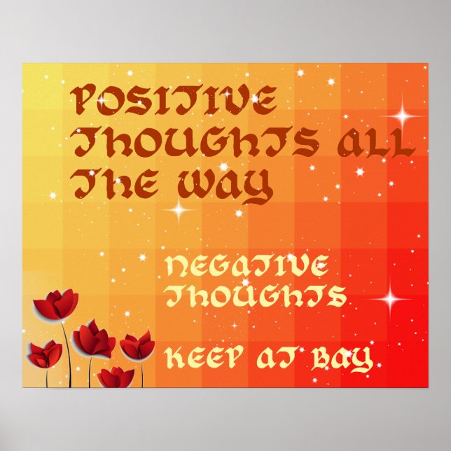 Colourful Positive Thoughts Inspire Poster (Front)