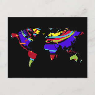colourful postcard of the world