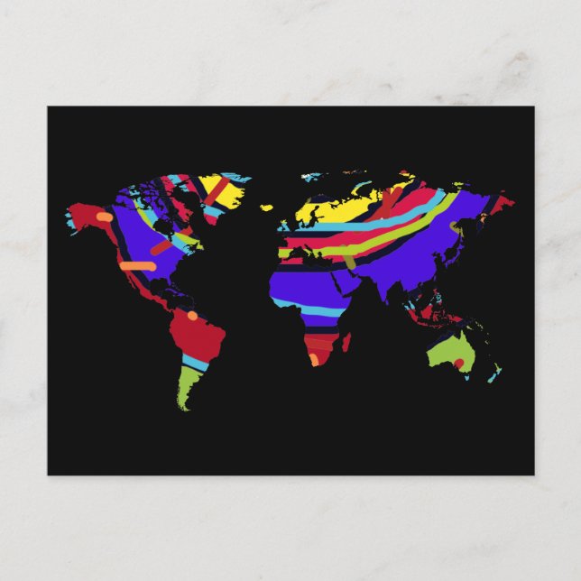 colourful postcard of the world (Front)