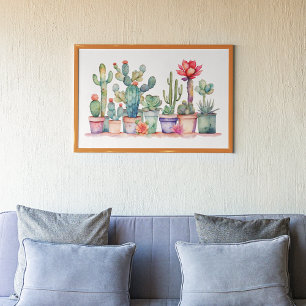Colourful Potted Cacti And Succulents Poster