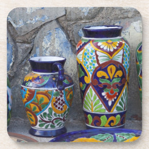 Colourful pottery for sale in downtown Loreto, Coaster