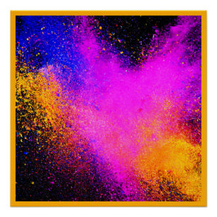 Colourful Powder Eruption Poster