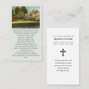 Colourful Prayer of St Francis of Assisi Sympathy Business Card