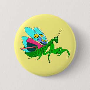 Colourful Praying Mantis 6 Cm Round Badge