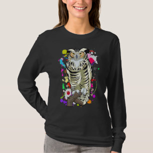 Colourful Predator Owl Wise Bird Forest Animal Owl T-Shirt