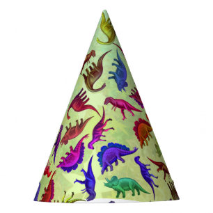 Colourful Prehistoric Dinosaurs Party Hat