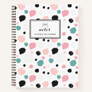 Colourful Preppy Ink Pattern Personalised Notebook