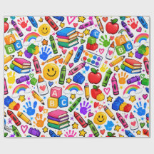 Colourful Preschool Teacher Classroom Wrapping Pap
