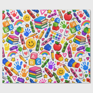 Colourful Preschool Teacher Classroom Wrapping Pap Paper