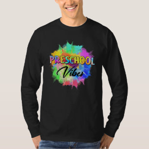 Colourful Preschool Vibes Teacher Student Back To T-Shirt