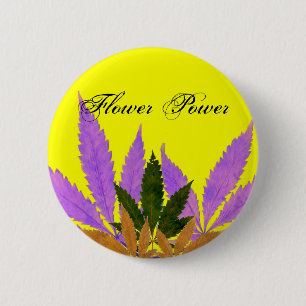 Colourful Pressed Leaves Flower Power 6 Cm Round Badge