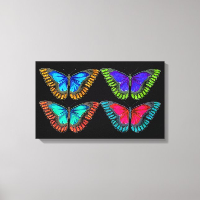 Colourful Pretty Butterfly Canvas Art Print (Front)
