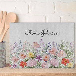 Colourful Pretty Flowers Floral Garden Personalise Cutting Board