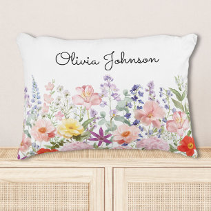 Colourful Pretty Flowers Floral Garden Personalise Decorative Cushion