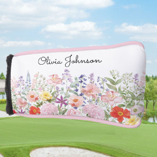 Colourful Pretty Flowers Floral Garden Personalise Golf Head Cover