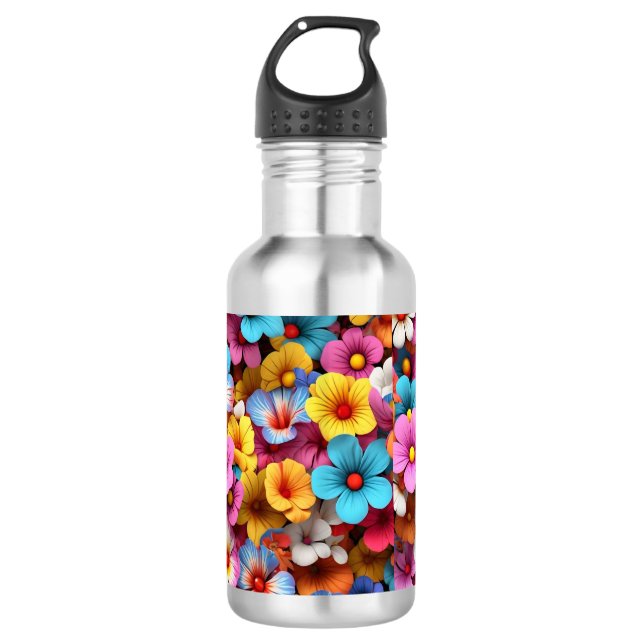 Colourful Pretty Flowers Pattern-20240 532 Ml Water Bottle (Front)