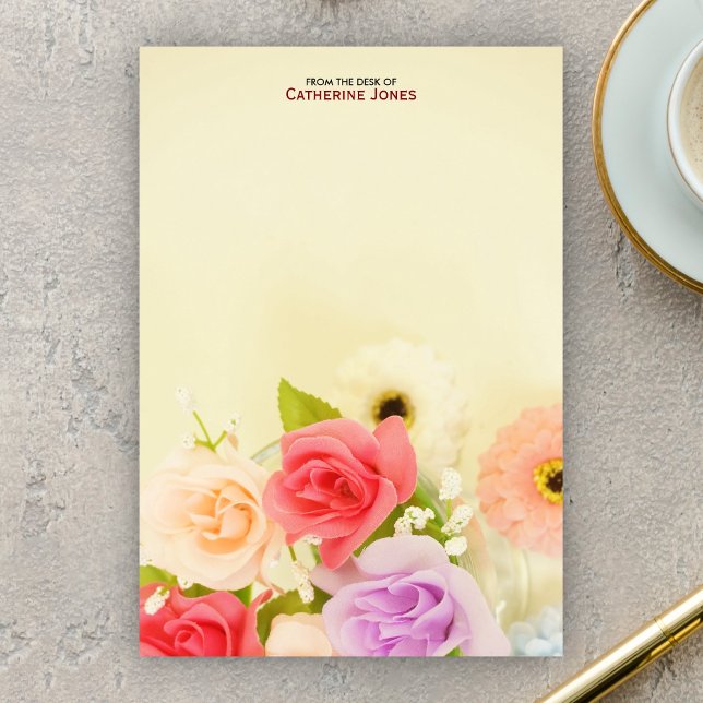 Colourful Pretty Flowers | Personalised Floral Post-it Notes (Creator Uploaded)