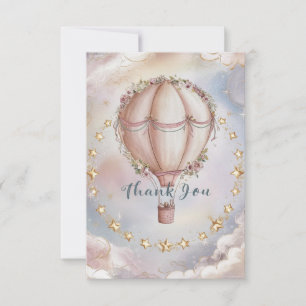 Colourful Pretty Hot Air Balloon Thank You Card