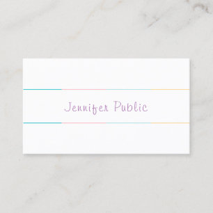 Colourful Pretty Modern Handwritten Text Simple Business Card