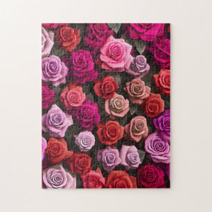 Colourful Pretty Roses Assorted Colours Jigsaw Puzzle