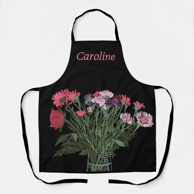 Colourful Pretty Spring Flower Bouquet For Her Apron (Front)
