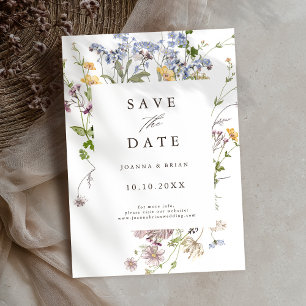 Colourful Pretty Spring Wildflower Meadow Garden Save The Date