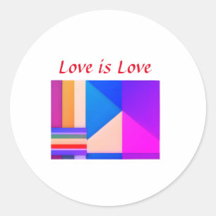 Colourful pride month gay LGBTQ love add name tex Classic Round Sticker