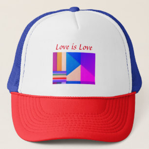 Colourful pride month gay LGBTQ love add name tex Trucker Hat