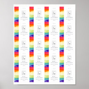 Colourful Pride Rainbow Wedding Digital Favour Tag Poster