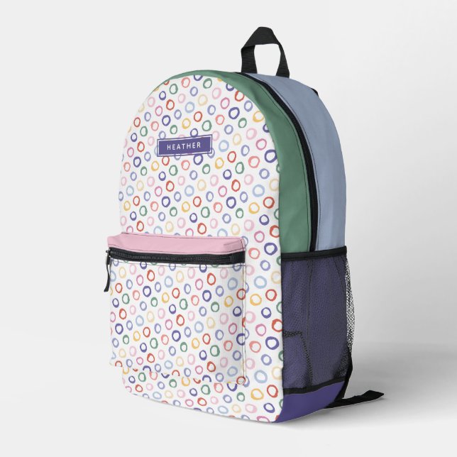 Colourful Printed Backpack (Back Corner Right)