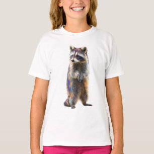 Colourful Prismatic Standing Racoon Kids T-Shirt