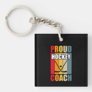 Colourful Proud Hockey Coach Key Ring