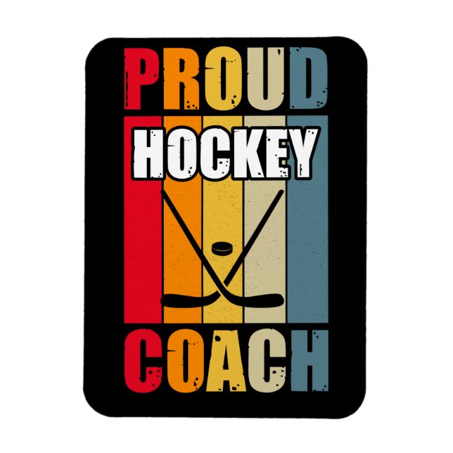 Colourful Proud Hockey Coach Magnet (Vertical)