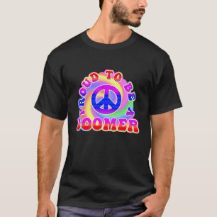 Colourful PROUD TO BE A BOOMER Tie Dye Design T-Shirt