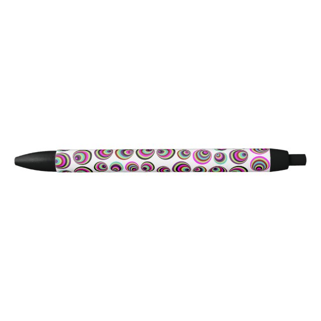 Colourful psych spots pattern I + your ideas Black Ink Pen (Front)