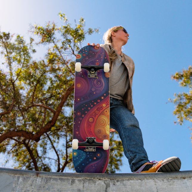 Colourful Psychedelic Abstract Art Skateboard (Outdoor 1)