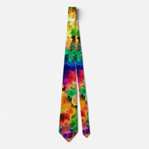 Colourful Psychedelic Abstract Rainbow Tie