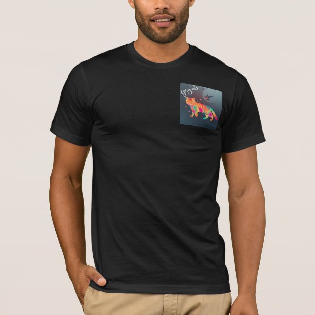 Colourful Psychedelic Cat Clipart T-Shirt (Front)