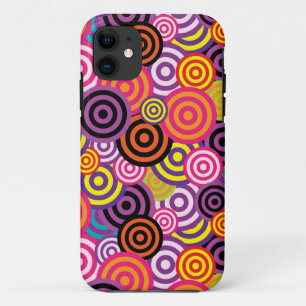 colourful psychedelic circles phone case
