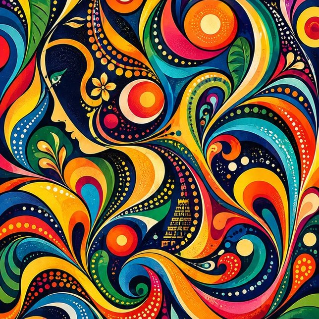 Colourful Psychedelic Face  Accessory Pouch (Creator Uploaded)