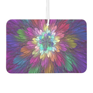 Colourful Psychedelic Flower Abstract Fractal Art Car Air Freshener